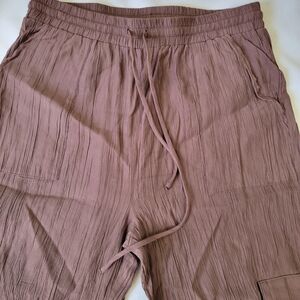 Sage the Label Chocolate Brown Crinkle Cargo Pants M NWOT